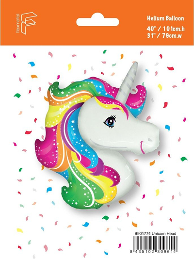Balon folie Godan Unicorn Head, 61 cm, shumëngjyrësh