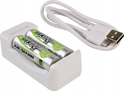 Karikues baterish Ansmann Basic II, NiMH NiCd, AA AAA, me 2 bateri AA 1300mAh