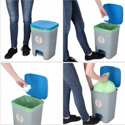 Kosh plehrash Curver ESSENTIALS, 20L, me pedale, gri me kapak blu