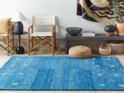 Tapet leshi Wool Gabbeh CALTI, 160 x 230 cm, blu