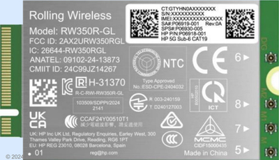 Modul WWAN i brendshëm HP 5G Sub-6, gigabit, për laptop biznesi