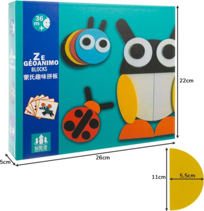 Puzzle druri Kruzzel 22426, figura gjeometrike shumëngjyrëshe