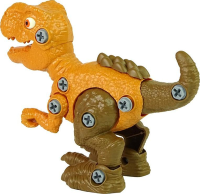 Set lodër LeanToys Dinosaur Tyrannosaurus Rex, DIY me kaçavidë, me vezë, portokalli