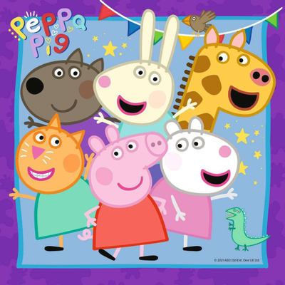 Puzzle Ravensburger Peppa Pig 3x49, 3 puzzle, shumëngjyrësh