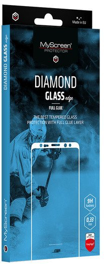 Stakllë mbrojtëse MyScreen Diamond Glass Edge Full Glue për Samsung Galaxy A06, 2.5D, e zezë