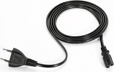 Kabllo rryme Zebra, CEE 7/16 në IEC 320 C7, 1.8m, i zi
