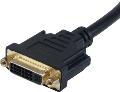 Adapter video Equip DisplayPort në DVI I 24+5, me një kabllo të shkurtër, i zi