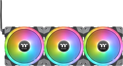 Ventilatorë PC Thermaltake SWAFAN EX12 RGB, 120mm, 3 copë, të zinj