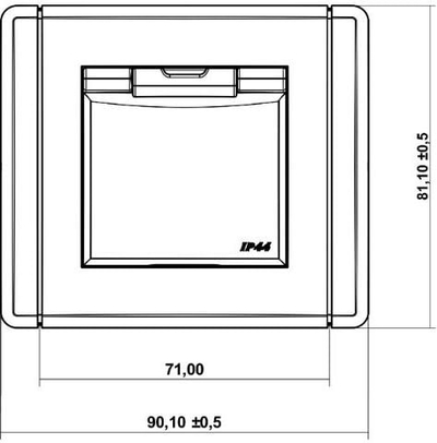 Prizë elektrike Karlik Flexi Splashproof 11FGPB-1zd, IP44, me kapak mbrojtës, smoke graphite