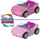 Set lodrash Barbie Mini BarbieLand HYF42, kukull 4 cm, makinë kabrio me ndryshim ngjyre, rozë