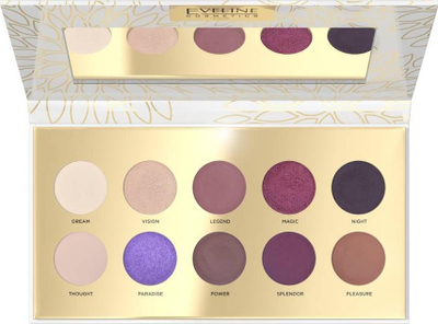 Paletë hijesh sysh Eveline Cosmetics Fantasy Eyeshadow Palette, 10 ngjyra, tone bezhë, rozë, vjollcë edhe burgundy