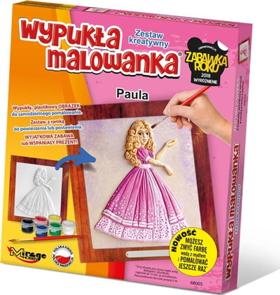 Set pikturimi Mirage Hobby Princesha Paula, figurë me reliev, bojëra akrilike, shumëngjyrëshe
