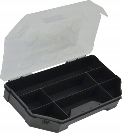 Organizer mini Awtools 243x142x40mm, kapak transparent, trup polimerik, portokalli