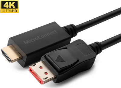 Kabllo DisplayPort në HDMI Microconnect MC-DP-HDMI-10004K, 10m, e zezë