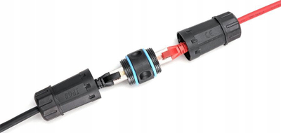 Konektor rrjeti DIGITUS CAT 6A Outdoor, IP68, RJ45 në RJ45, i zi
