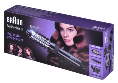 Tharrëse-onduluese për flokë Braun Satin Hair 3 BRAS330E, 400W, e zezë