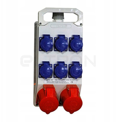 Panel shpërndarës portativ TAREL 340, 2x32A 400V, 6x230V, IP54