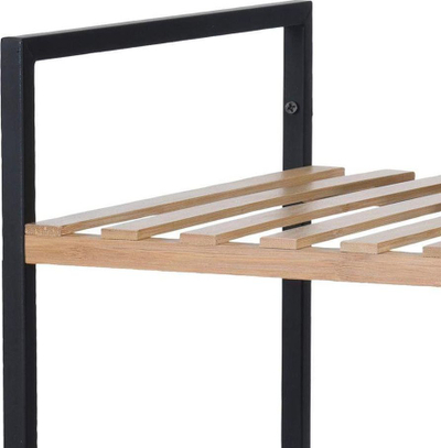 Raft banjoje Bathroom Solutions, 3 nivele, bambu dhe metal, i zi