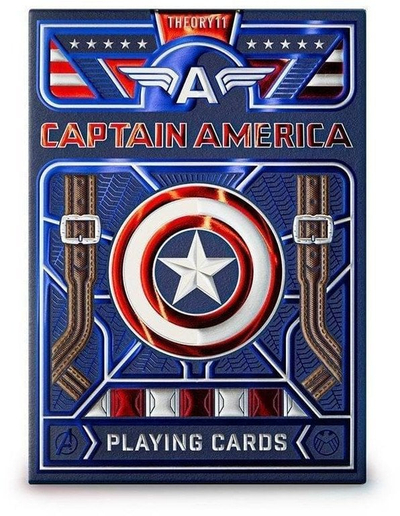 Karta loje Theory11 Captain America, dizajn patriotik, anglisht