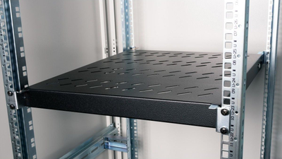 Raft për kabinet 19" Roline 48.26cm 1U, thellësi 500mm, 50kg, i zi