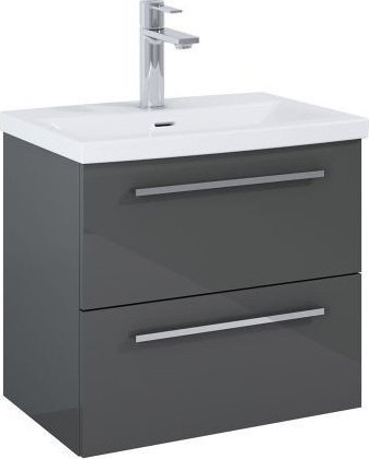 Komodë banjoje Kwadro Hebe, 384 x 598 x 530 mm, 2 sirtarë, gri anthracite