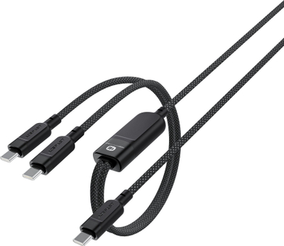 Kabllo karikimi Acefast C5-11 USB-C 2in1, 100W, 1.2m, e zezë