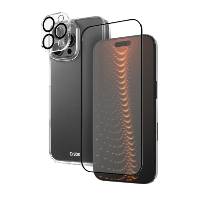 Kapak telefoni SBS TEKITD3OIP1667P, për iPhone 16 Pro Max, D3O, transparent me kornizë të zezë