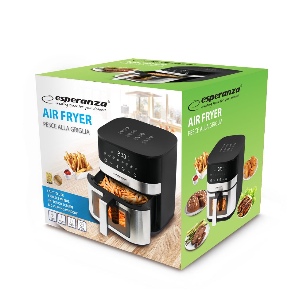 Fritezë ajri Esperanza Pesce EKA003, ekran me prekje, dritare shikimi, e zezë me inoks 3