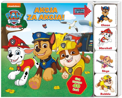 Libër me aktivitete PAW Patrol Play With Me Action After Action, me letra loje, për kalamaj