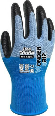 Dorëza pune Wonder Grip WG-522B Bee Tough, që i bëjnë ballë nxehtësisë, madhësia 10 XL, blu me zi