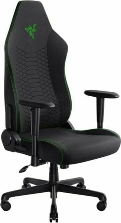 Karrige lojrash Razer Iskur V2 X, material pëlhurë, e zezë me jeshile