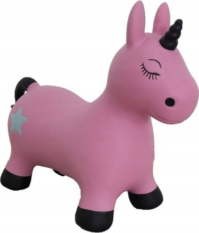 Lodër kërcyese Jamara Unicorn, me pompë, për fëmijë, rozë