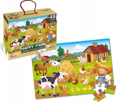Puzzle Jumbo Ferma, 48 copa, 90 x 60 cm, shumëngjyrësh