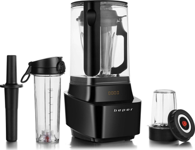 Mikser vakum Beper, kavanoz 1.5L, ekran digjital, i zi