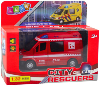 Kamion zjarrfikse lodër Fire Truck, 1:32, me dritë edhe zë, i kuq