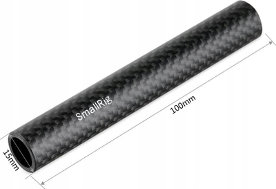 Shufra karboni për rig kamere SmallRig 15mm, set 2 copë, 10cm, ngjyrë e zezë