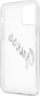 Futrollë Guess GUHCP12MKTRSVSI për iPhone 12 12 Pro 6.1", transparente, Vintage Script, argjendi
