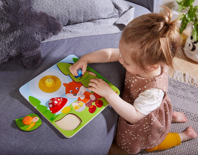 Puzzle druri Haba Grasping Fox, me kunja, për kalamaj 12m+, shumëngjyrësh