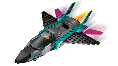 Set lodrash LEGO Jet Aircraft vs Car 60489, avion dhe makinë garash, shumëngjyrëshe