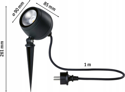 Dritë tokësore Paulmann Kikolo LED, 8W, 3000K, kënd 60°