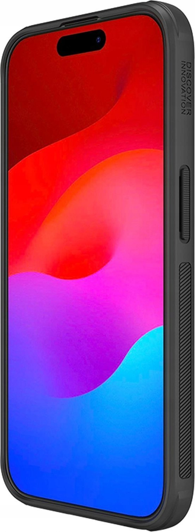 Kapak telefoni Nillkin Super Frosted Pro për iPhone 15 Pro, material i përforcuar, i zi