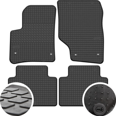 Tapete gome për dysheme makine Petex Volkswagen Touareg I, set 4 copë, me stopperë, të zeza