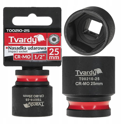 Nasadë goditëse Tvardy T00210-26, 1/2", 6PT 26mm, CR-MO, e zezë