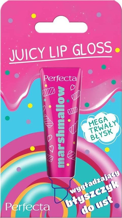 Gloss buzësh Perfecta Moisturizing Lip Gloss Marshmallow, hidratues, shkëlqim intensiv, rozë