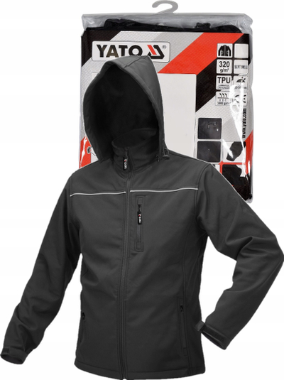 Jakne pune Yato Softshell, me kapuç që hiqet, masa L, e zezë