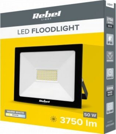 Reflektor Rebel LED, 50 W, 3000 K, 4000 lm, i zi