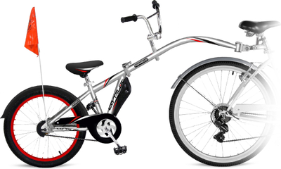 Приколка за велосипед за деца WeeRide Co Pilot Tagalong, тркало 20", капацитет 35 kg, сребрена
