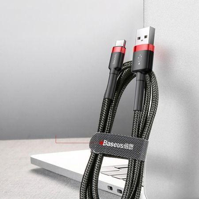 Kabllo Baseus USB-A - USB-C (CATKLF-U91), 3 m, e kuqe/e zezë