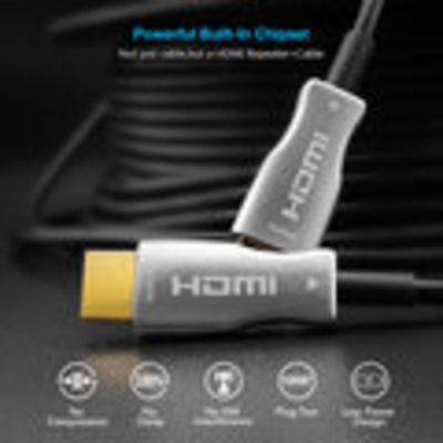 Kabllo optike PremiumCord High Speed ​​me Ether. 4K@60Hz, 15m, M/M, e zezë