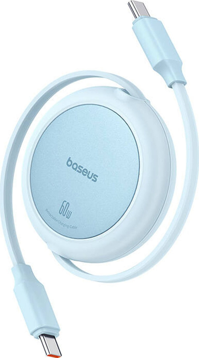 Kabllo karikues me spirale Baseus Free2Draw Mini, Type C në Type C, 60W, 1m, e kaltër
